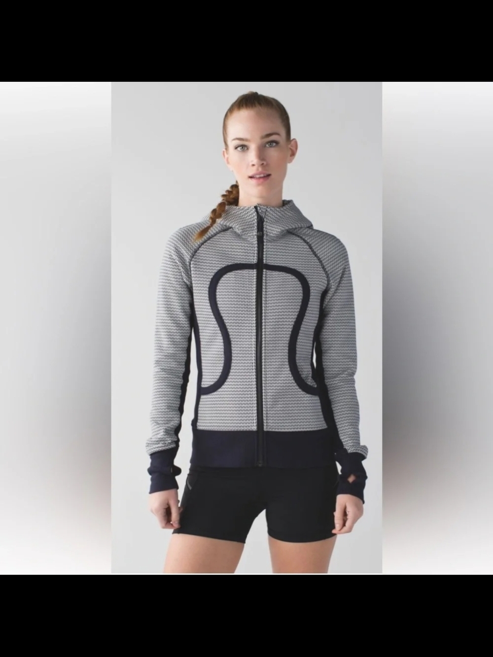 Lululemon Scuba Hoodie II in a Washi Weave Angel Wing Naval Blue print